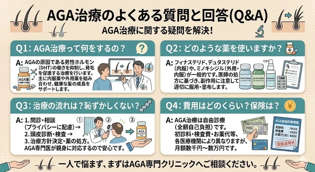 AGA治療クリニックのよくある質問と回答